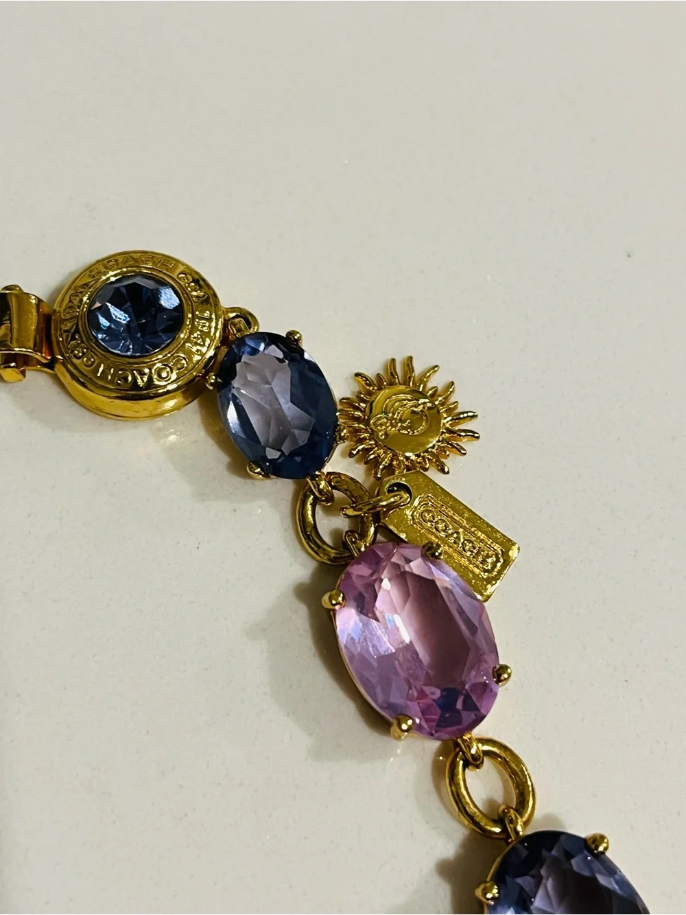 Tony Duquette collaboration with Coach Duchess of Windsor Bib Crystal Necklace.